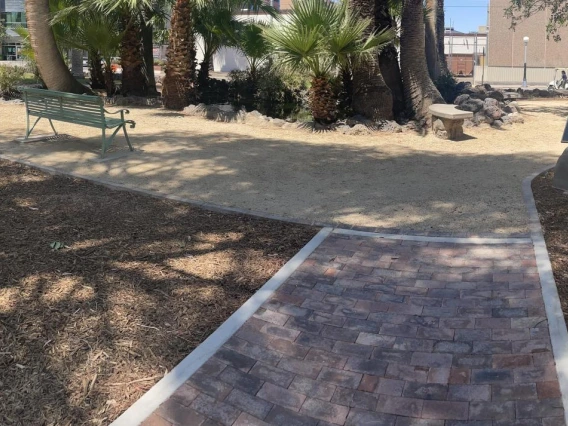 engraved brick path